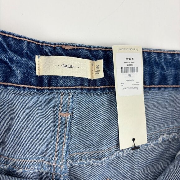 Tgla Denim Shorts Womens Size 30 High-Waisted Frayed Hem Casual Style - Picture 6 of 11